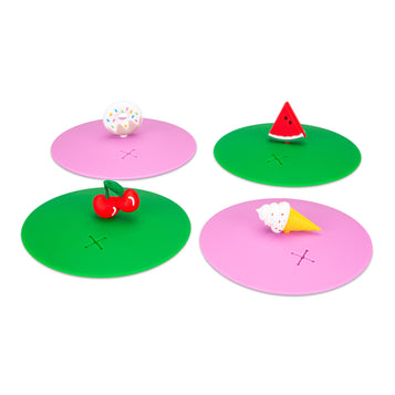 Glasabdeckung – mit Figur – Set, 4-teilig