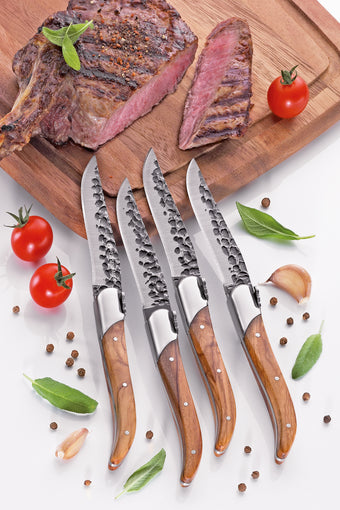Steakmesser BULL 4er-Set, Olivenholz
