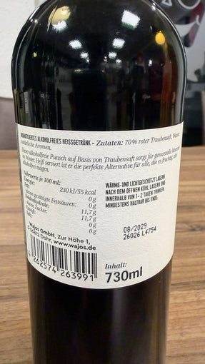 Glühpunsch rot alkoholfrei 0,73ltr.Traubensaftbasis
