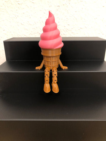 3D Flexi Softeiswaffel rosa