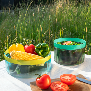 Glasschale Groove 'blue'